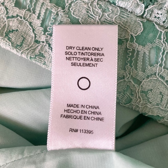 Women’s size small Aryn K mint green/sea green lace skirt with zipper and clasp - Picture 8 of 9